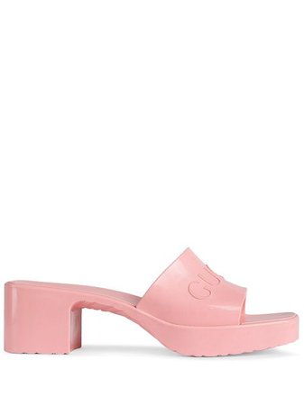 Gucci logo embossed sandals pink 624730J8700 - Farfetch