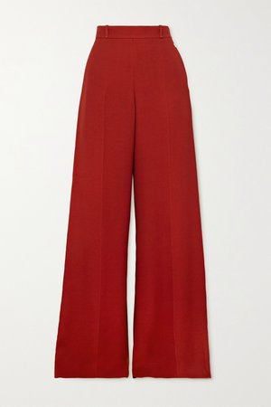 Red Crepe wide-leg pants | Chloé | NET-A-PORTER