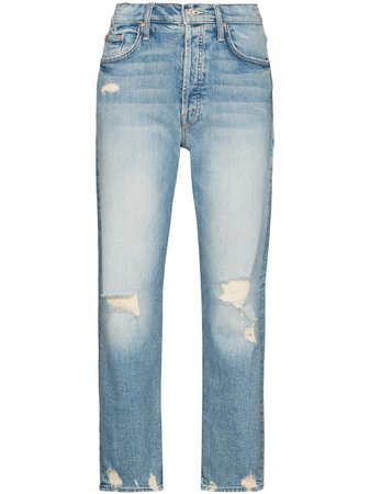 MOTHER The Tomcat ripped cropped jeans - FARFETCH