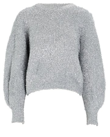 Ronny Kobo Carina Puff Sleeve Metallic Sweater | INTERMIX®
