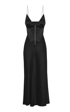 black long silk dress