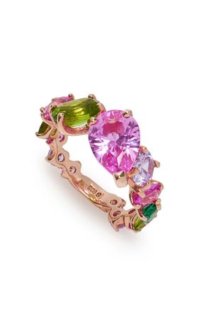 Candy Nova Starburst 18k Rose Gold Vermeil Multi-Gem Ring By Anabela Chan | Moda Operandi