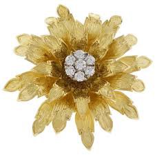 flower brooch gold - Google Search