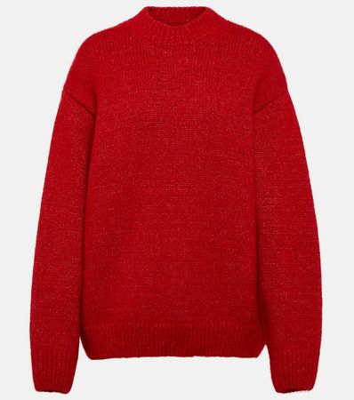 La Maille Pavane Logo Alpaca Blend Sweater in Red - Jacquemus | Mytheresa