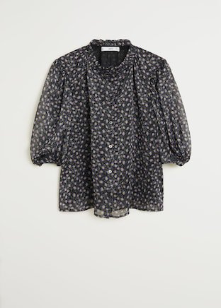Floral print blouse - Women | Mango USA navy