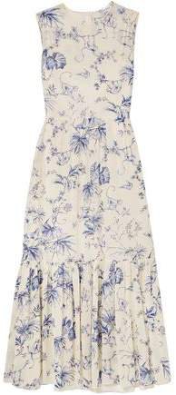 Floral-print Silk-blend Georgette Midi Dress