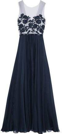 Embellished Tulle And Silk-chiffon Gown