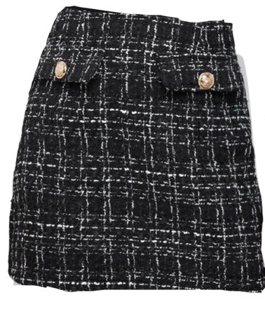 black tweed skirt
