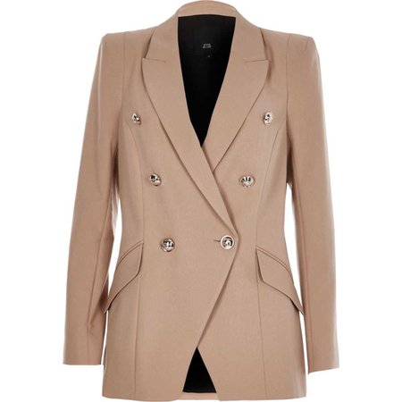 Light brown double breasted tux jacket - Blazers - Coats & Jackets - women