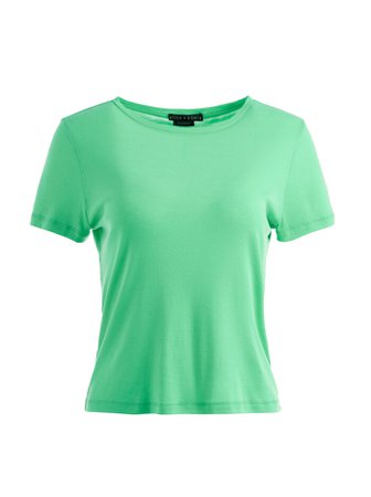 Cindy Classic Cropped Tee In Garden Green | Alice And Olivia