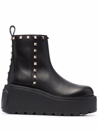 Shop Valentino Garavani Rockstud-embellished ankle boots with Express Delivery - FARFETCH