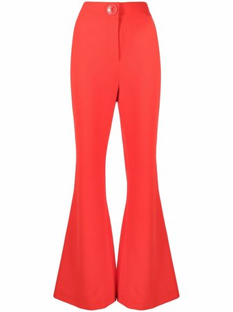 Shop Moschino high-waisted flared trousers with Express Delivery - FARFETCH