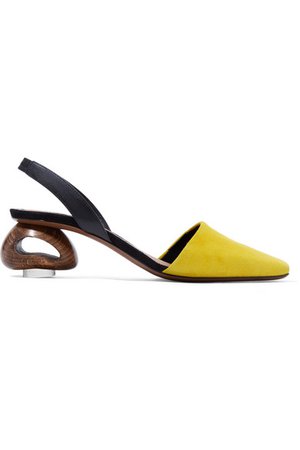 Neous | Sarco suede and leather slingback pumps | NET-A-PORTER.COM
