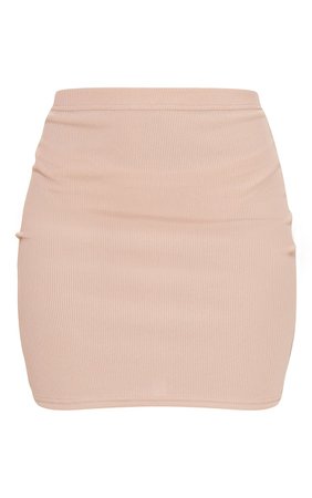 Stone Rib Popper Front Mini Skirt | PrettyLittleThing USA