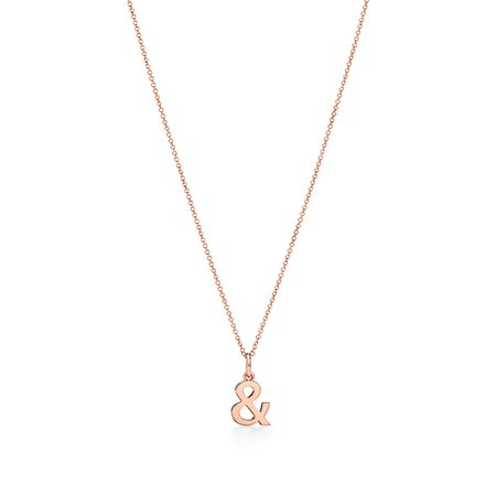 Tiffany & Love ampersand pendant in 18k rose gold, medium. | Tiffany & Co.