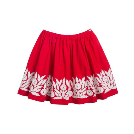 red and white skirt
