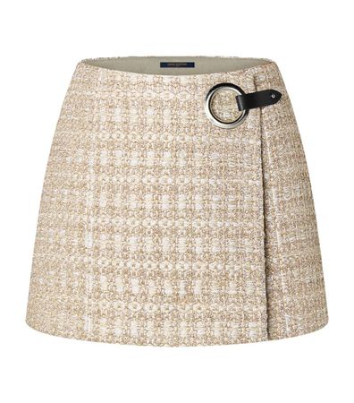 Louis Vuitton Lurex Tweed Mini Wrap Skirt