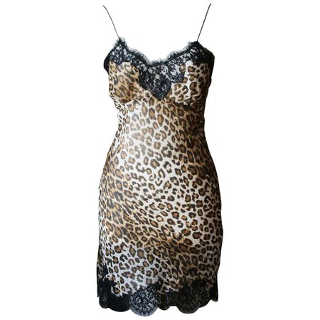 *clipped by @luci-her* Redemption Leopard-Print Slip Mini Dress For Sale at 1stDibs