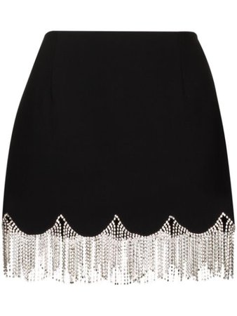 AREA crystal-embellished scalloped mini skirt