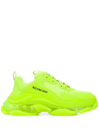 Balenciaga Triple S Clear Sole Sneakers 544351W2FF1 Yellow | Farfetch