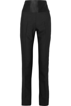 TOM FORD | Satin-paneled wool and silk-blend straight-leg pants | NET-A-PORTER.COM