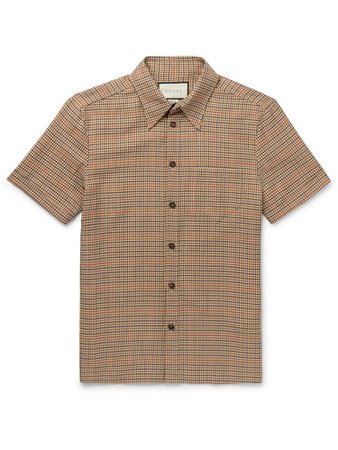 Gucci Brown Checkered Men’s Shirt