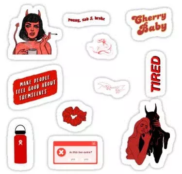 red aesthetic vsco sticker pack Sticker | Google Shopping