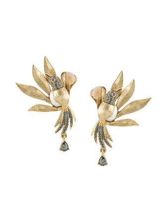 Oscar De La Renta Bird crystal-embellished Earrings - Farfetch