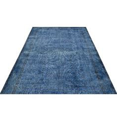 One-of-a-Kind Hand-Knotted 1960s Blue 5'11" x 9'5" Area Rug