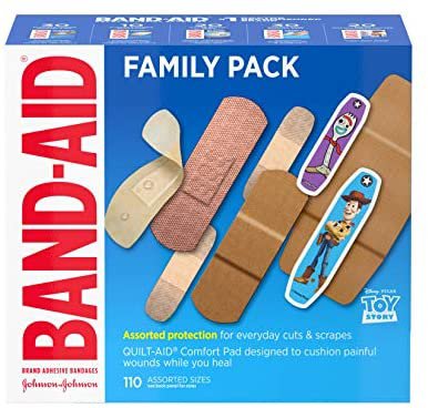 Amazon.com: Band-Aid Brand Adhesive Bandage Family Variety Pack in Assorted Sizes Featuring Water Block Flex, Flexible Fabric, Skin-Flex, Tough Strips & Pixar Character Bandages, 110 ct: Health & Personal Care