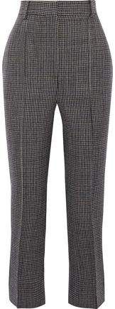 Kyle Cropped Houndstooth Wool Straight-leg Pants