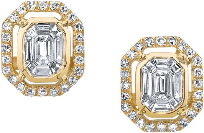 Diamond Pave Halo Earrings