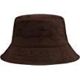 CHOK.LIDS Cotton Bucket Hats Unisex Wide Brim Outdoor Summer Cap Hiking Beach Sports (Coffee) at Amazon Women’s Clothing store
