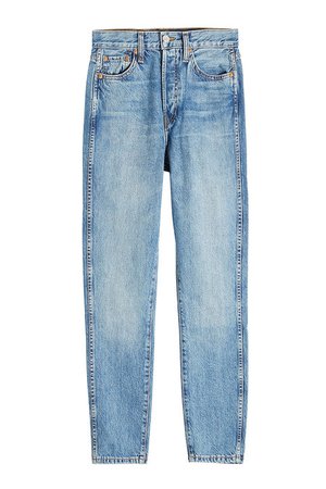 RE/DONE - Double Needle Cropped Jeans - blue