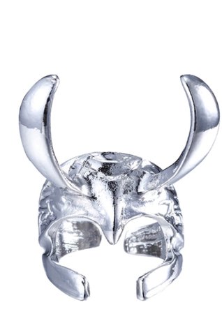 Loki helmet silver ring