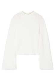 Stella McCartney | Oversized patchwork cotton-blend and faux fur cardigan | NET-A-PORTER.COM