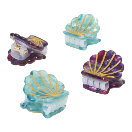 Claire's Gold Seashell Hair Claws - 4 Pack