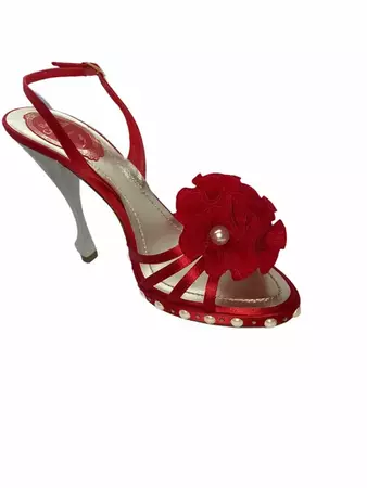 NEW René Caovilla Floral Flower High Heel Sandals with Faux Pearl Trimmings 38 For Sale at 1stDibs