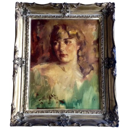 M Foster, Antique Oil Painting Old Master Figural Woman Portrait : Gumgumfuninthesun | Ruby Lane