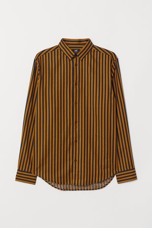 Cotton Shirt Regular fit - Orange/blue striped - Men | H&M US
