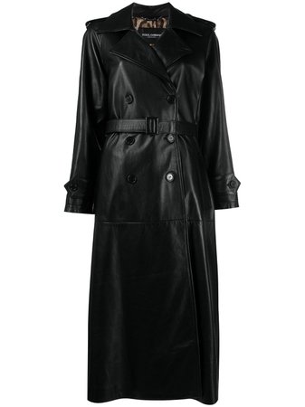 Dolce & Gabbana Belted Leather Coat - Farfetch