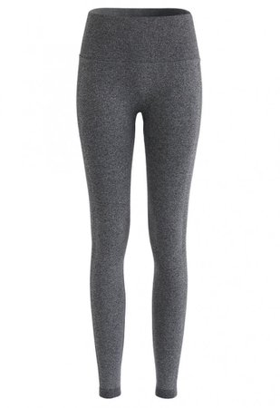 Butt Lift High-Rise Fitted Yoga Leggings in Grey - NEW ARRIVALS - Retro, Indie and Unique Fashion