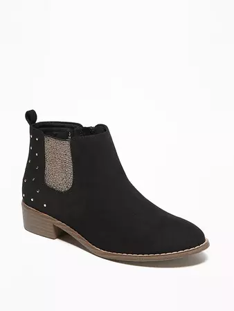 Embellished Faux-Suede Chelsea Boots for Girls | Old Navy