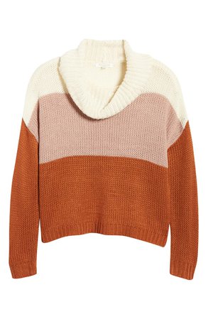 beachlunchlounge Colorblock Cowl Neck Sweater | Nordstrom