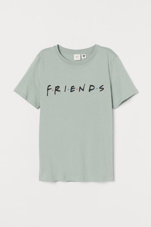 T-shirt with Motif - Light green/Friends - Ladies | H&M US