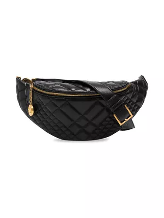 Versace Black Quilted Leather Belt Bag - Farfetch