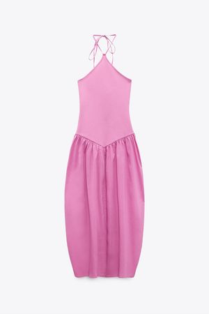 COMBINATION HALTER DRESS - Pink / Lilac | ZARA United States