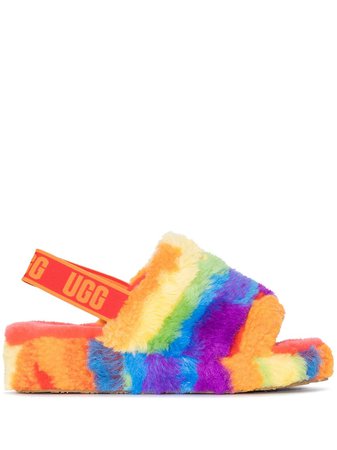 UGG Yeah Pride Fluffy Sandals - Farfetch