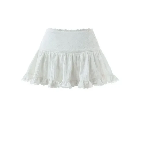 1jinn studio white lace edge mini skirt