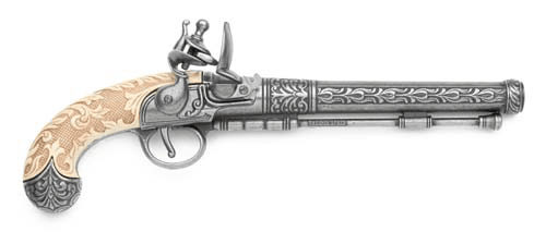 engraved flintlock pistol